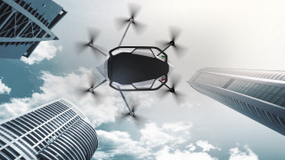 Flying buildings camera helicopter cityscape - above them free wallpaper
