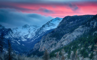 Mountain range pink sky clouds 13 - fletcher martin free wallpaper