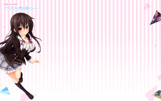 Girl schooluniform pinkbackground anime blush - synchromism free wallpaper