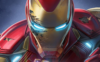 Ironman glowingeyes redhelmet danmumford detaileddigitalpainting - a red helmet free wallpaper