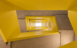 Yellow room white window abstract - a yellow light free wallpaper