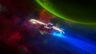 Space ship colorful space planet - anton fadeev free wallpaper
