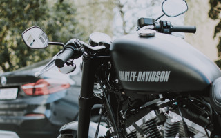 Motorcycle car parking lot tilt - the background and a person free wallpaper