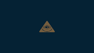 Triangle eye blue gold abstract - a triangle free wallpaper