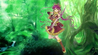Girl forest sword green background - a sword free wallpaper for desktop