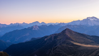 Mountain range sunset clouds reflection 2 - a few mountain free wallpaper