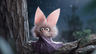 Cartoon bunny tree branch bat - a cartoon bunny free wallpaper