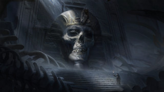 Skeleton crown cave stairs fantasy - a stairway free wallpaper