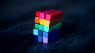 Colorful blocks table blue light - ernő rubik free wallpaper