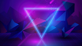 Purple blue abstract triangle neon 2 - synthwave style free wallpaper
