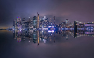 City skyline bridge river night 106 - cityscape free wallpaper