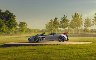 Silver sports car park trees - side profile free wallpaper