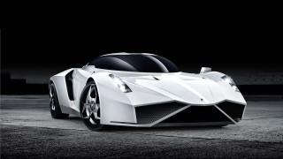 White sports car concrete night - a concrete surface free wallpaper