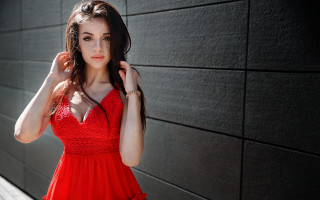 Red dress wall brick jewelry - a wall free wallpaper