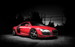 Red car dark area fence - a dark area free wallpaper