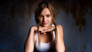 Woman braid blueeyes portrait rusty - figurative art free wallpaper