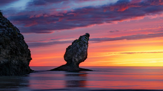 Mystical rock formation sunset water - mystical free wallpaper