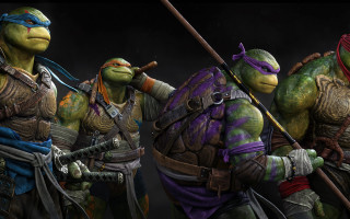 Teenage mutant turtles armor swords - different pose free wallpaper