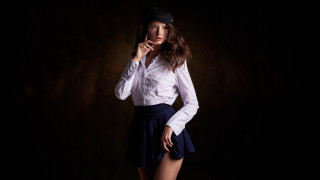 Woman hat blue skirt fashion - barbizon school free wallpaper