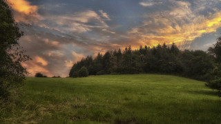 Autumn nature landscape cloudy sunset - widescreen free wallpaper