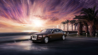 Car palm trees sunset reflection - david ramsay hay free wallpaper