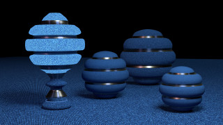 Blue vases blue carpet black - abstract illusionism free wallpaper