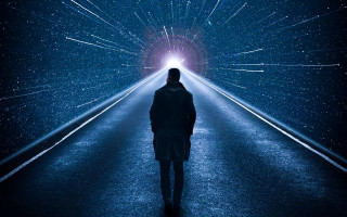 Tunnel light stars festival space - the end of it free wallpaper