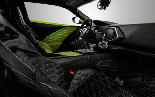 Green black interior car steering - seat free wallpaper