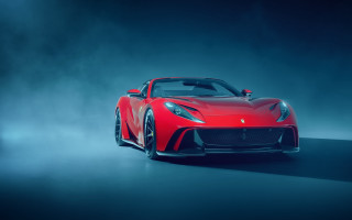 Red sports car dark room 73 - the hood and the hood free wallpaper