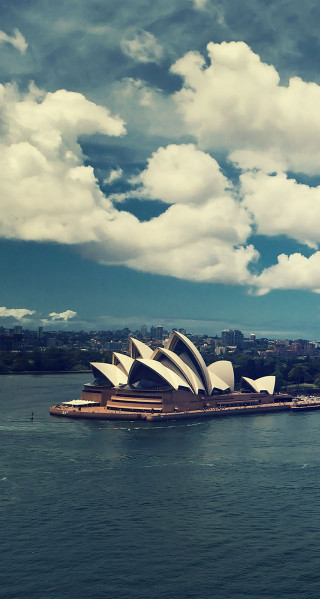 Large boat water building roof - australian tonalism free wallpaper