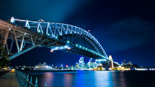 Bridge water night lights city 12 - elizabeth durack free wallpaper