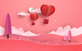 Paper cut hot air balloons - hot free wallpaper