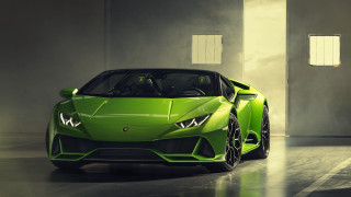 Green sports car garage door 3 - a window open free wallpaper