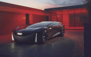 Futuristic car garage red light 2 - a garage free wallpaper