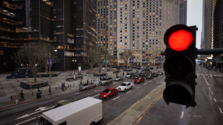 Traffic light city street night - charles angrand free wallpaper