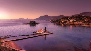 Small boat pier purple sky - exekia free wallpaper
