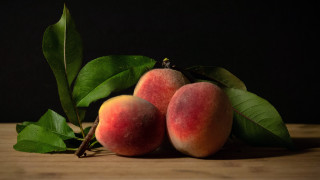 Peaches leaves stilllife food photography - professional free wallpaper