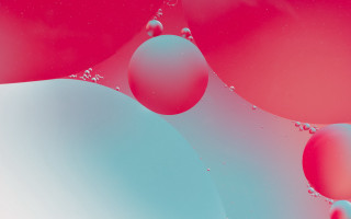 Red blue liquid mixed bubbles - chromatic aberration free wallpaper