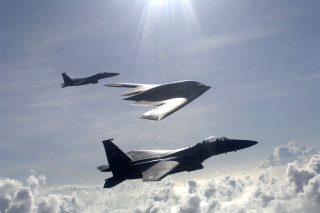 Jets flying sky clouds sun - two jet free wallpaper