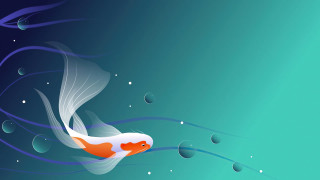 Fish white tail pond bubbles - chiho aoshima free wallpaper