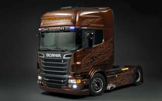 Brown truck flame design black - the front of its free wallpaper