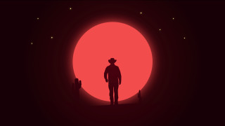 Red sun night starry sky - a red sun free wallpaper