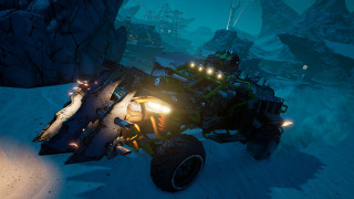 Cobra vehicle snowy rock formation - wheel free wallpaper
