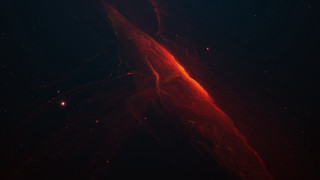 Red astronaut space aurora stars - the dark sky free wallpaper