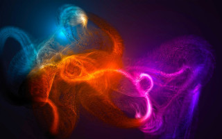 Colorful monkey abstract glowing energy - triadic free wallpaper for desktop