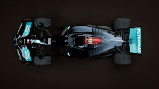 Car topview blackbackground redblue lights - the front of it free wallpaper