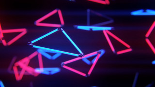 Neon triangles geometric abstract raytraced - geometric free wallpaper