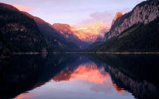 Mountain reflection sunset lake city - caspar wolf free wallpaper