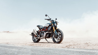 Desert motorcycle dust sky futurism - dosso dossi free wallpaper