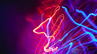 Neon bear holography energy lightning - back side free wallpaper